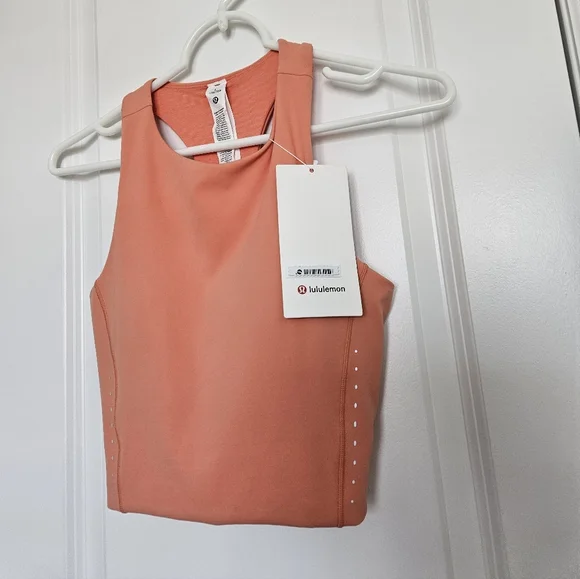 NWT Lululemon Swift Speed Cropped Tank TopB/C Cup Coral Kiss Size 2 - Picture 7 of 16